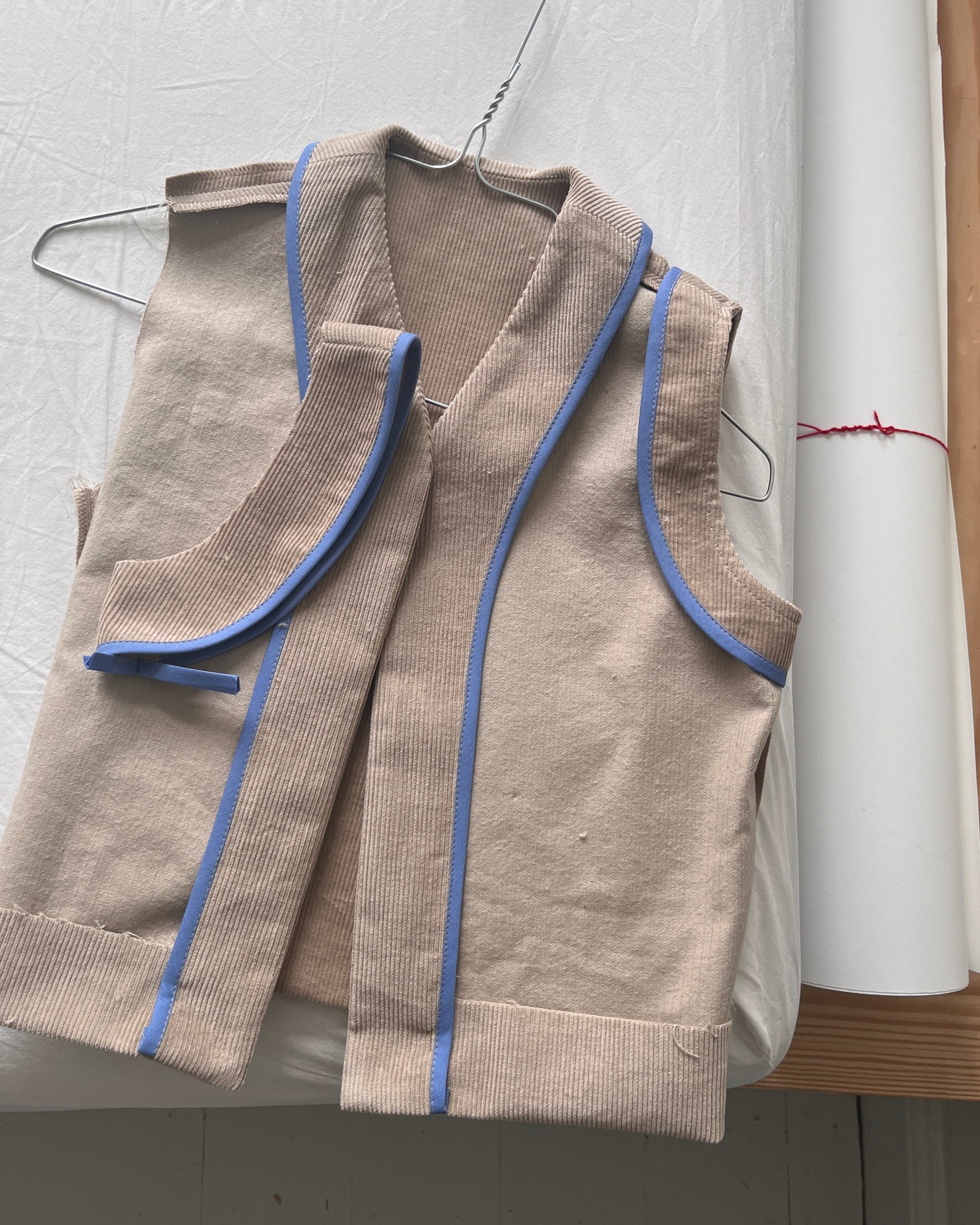 Cardigan Vest—Cord Sand Beige—4 Yrs