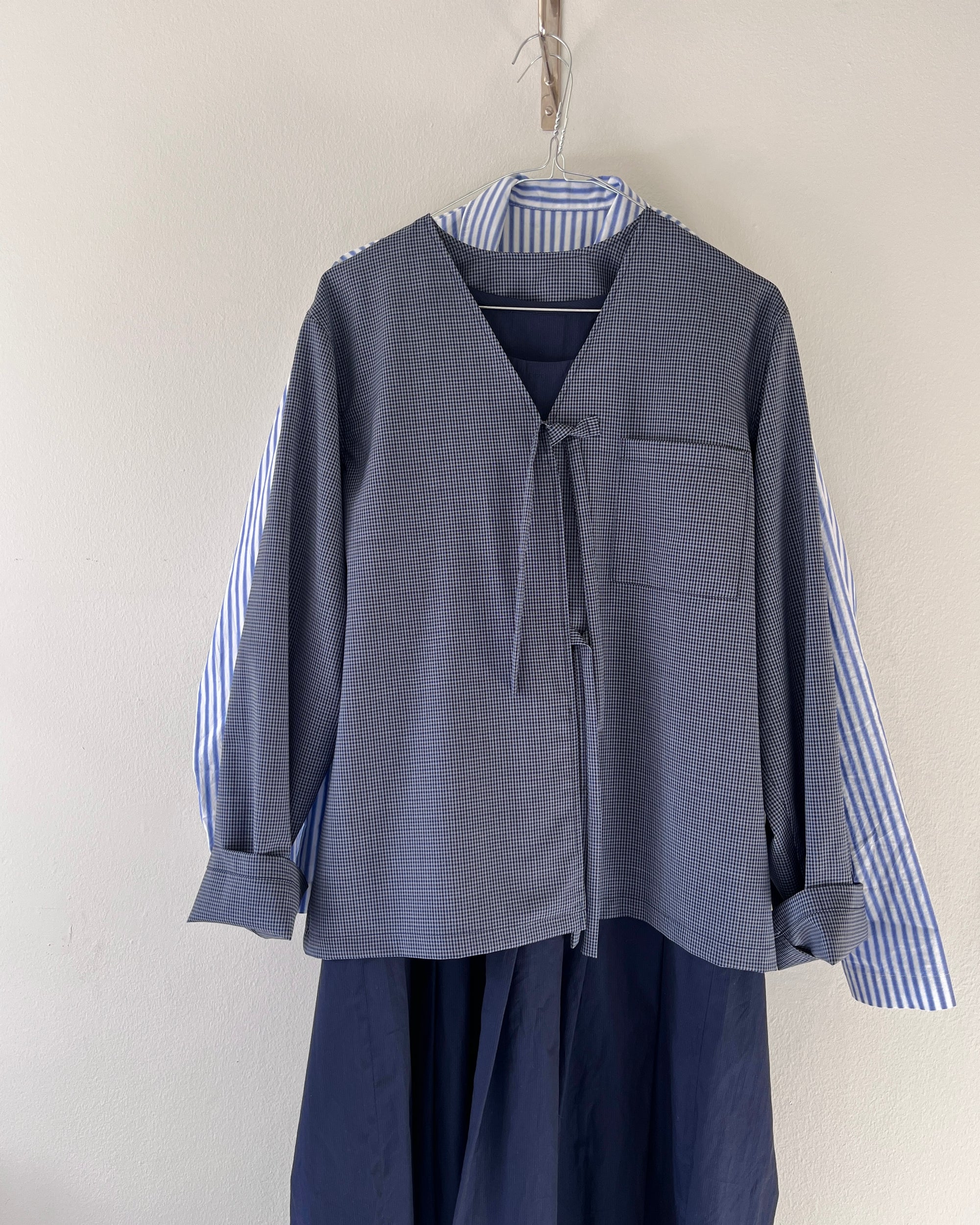 Sewing kit: Cardigan Shirt Dark Check Wool