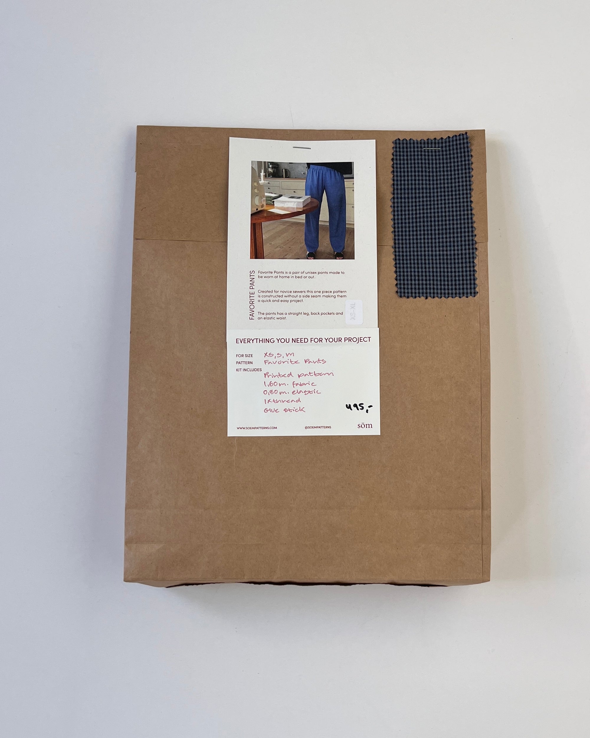 Sewing Kit: Favorite Pants Dark Check Wool