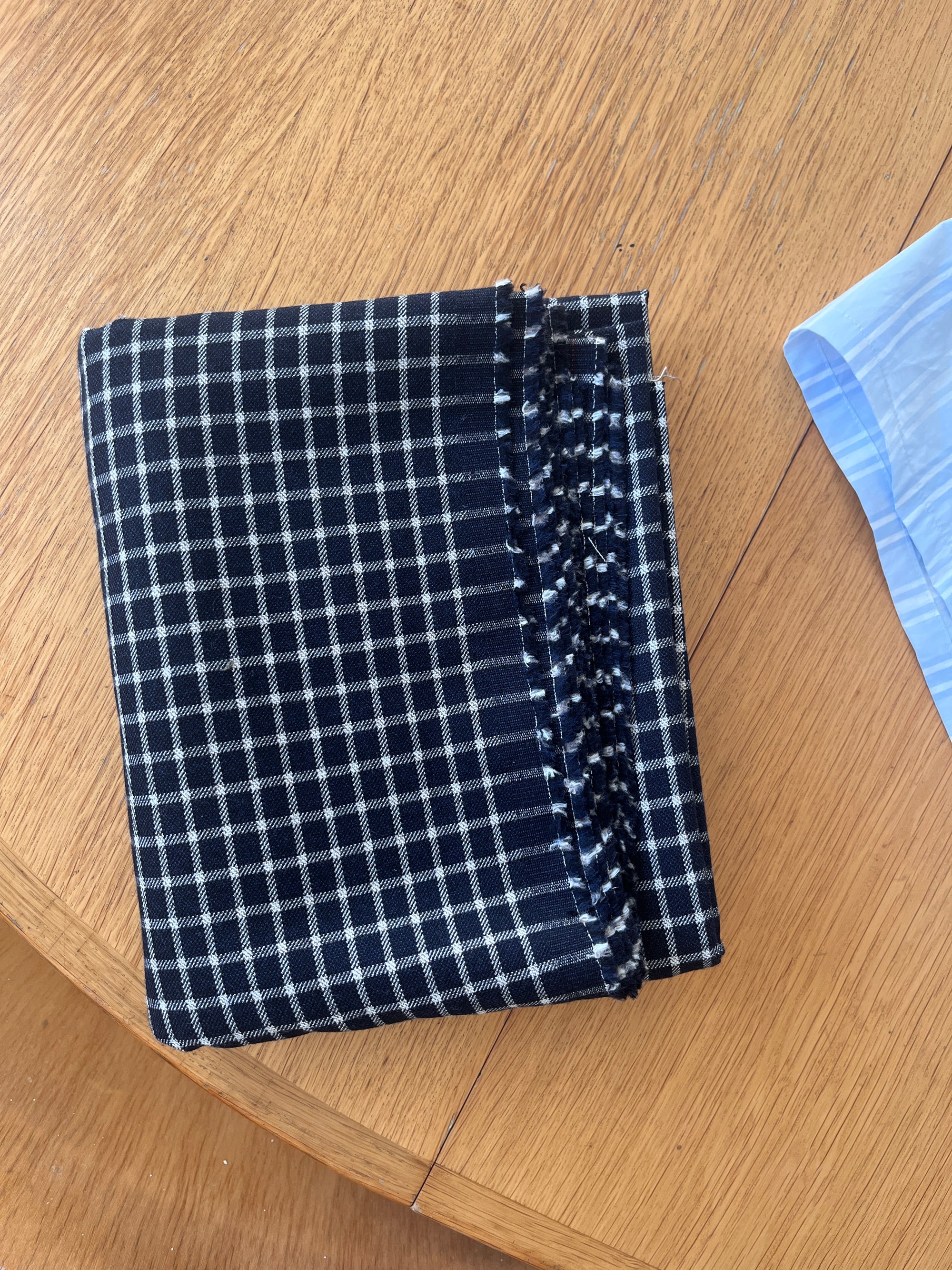 Deadstock Wool Cotton Blend - Mono Check - Cut 1,4 m.