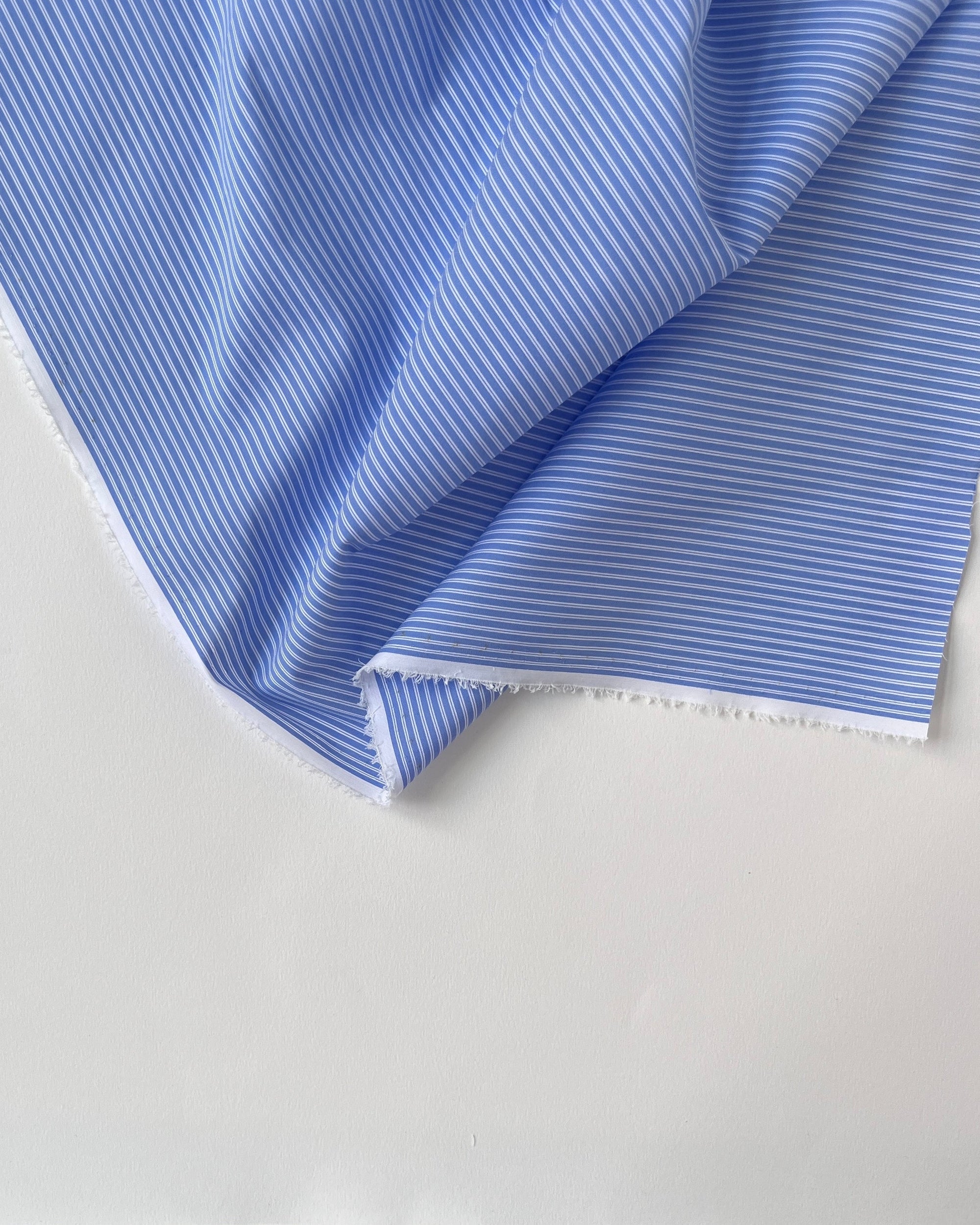 Deadstock Cotton - Shirt Blue Stripes - Remnant 1,4 m.