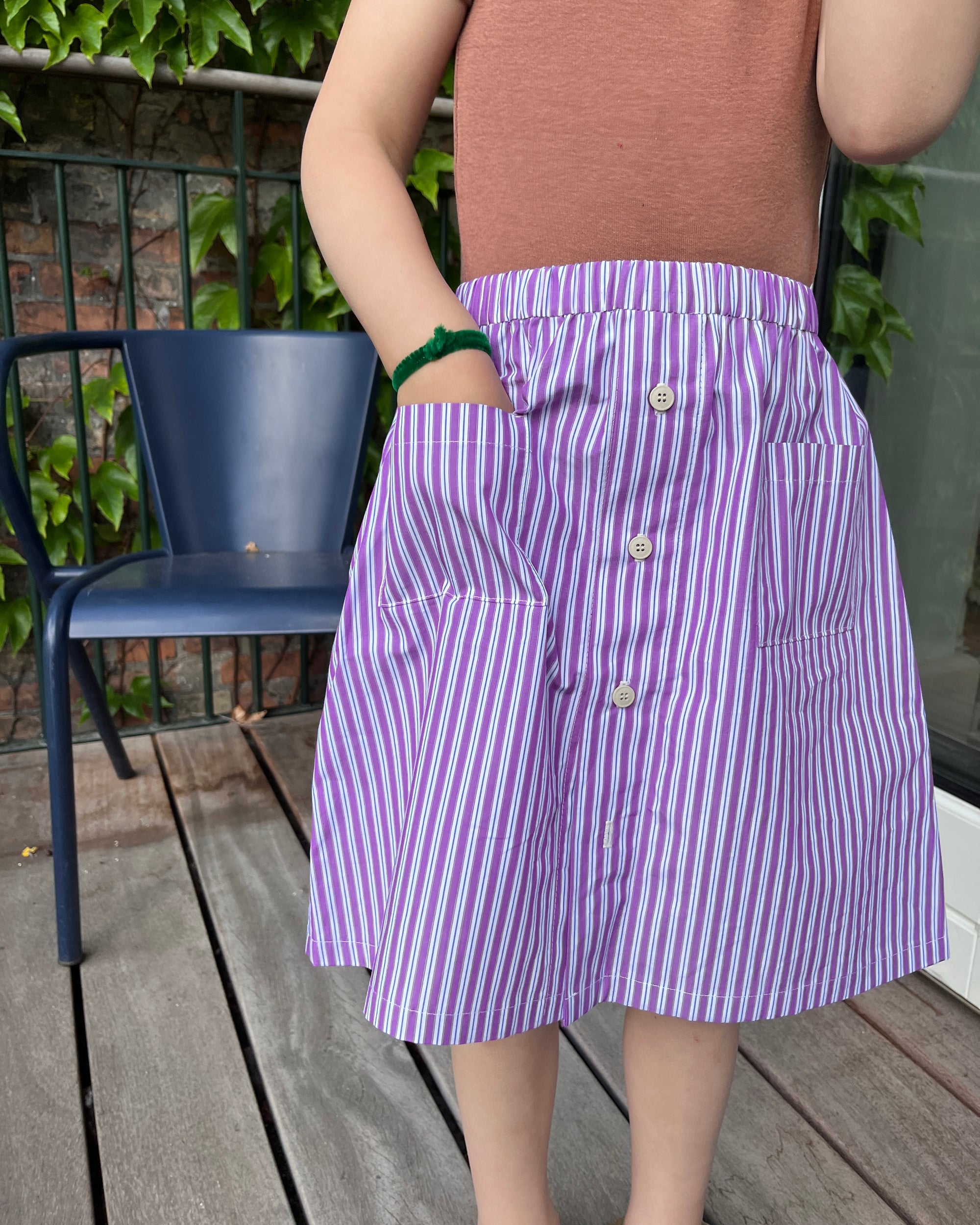 Effi Skirt - Dahlia Purple Stripes