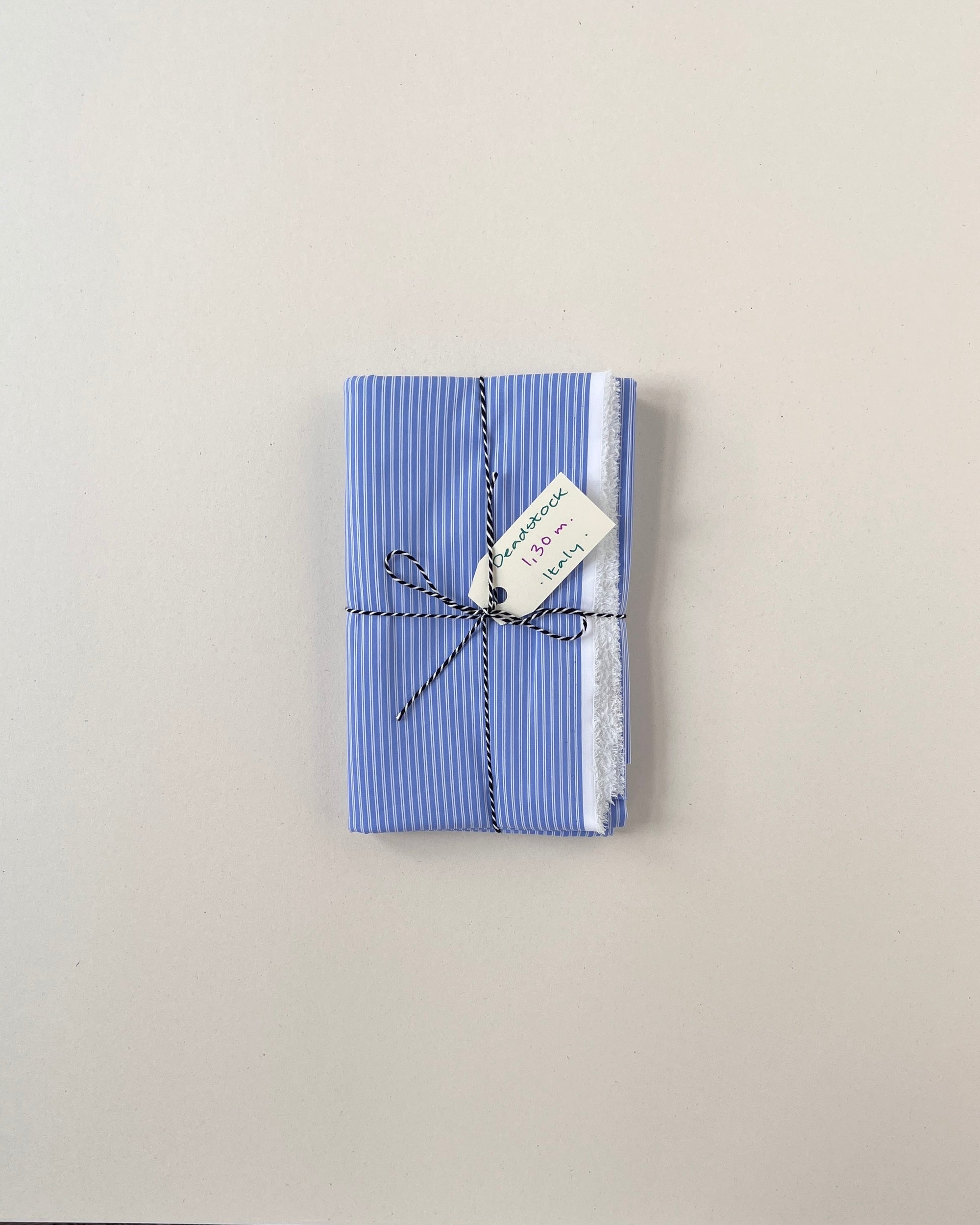 Deadstock Cotton - Shirt Blue Stripes - Remnant 1,4 m.
