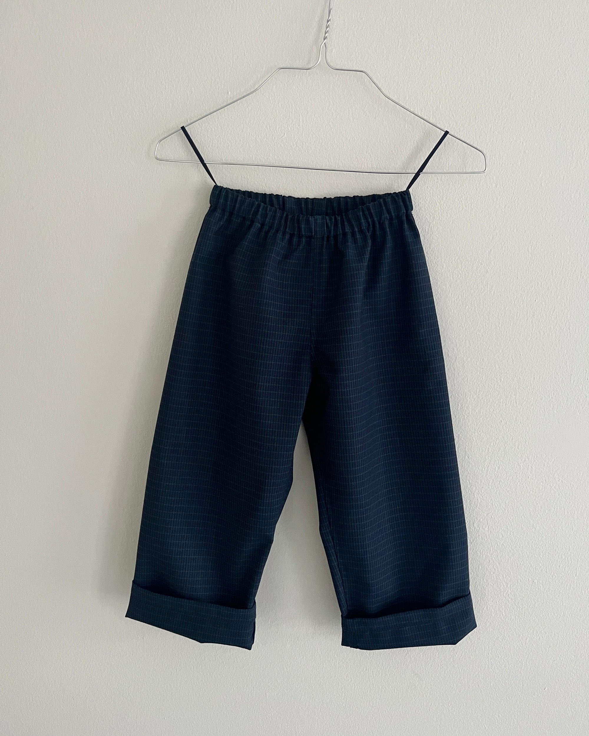 Favorite Pants—Wool Navy Blue Grid