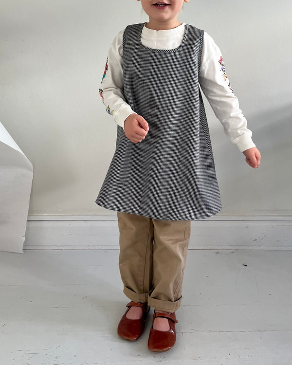 Arc Dress—Wool Blend Tiny Check—4 Yrs