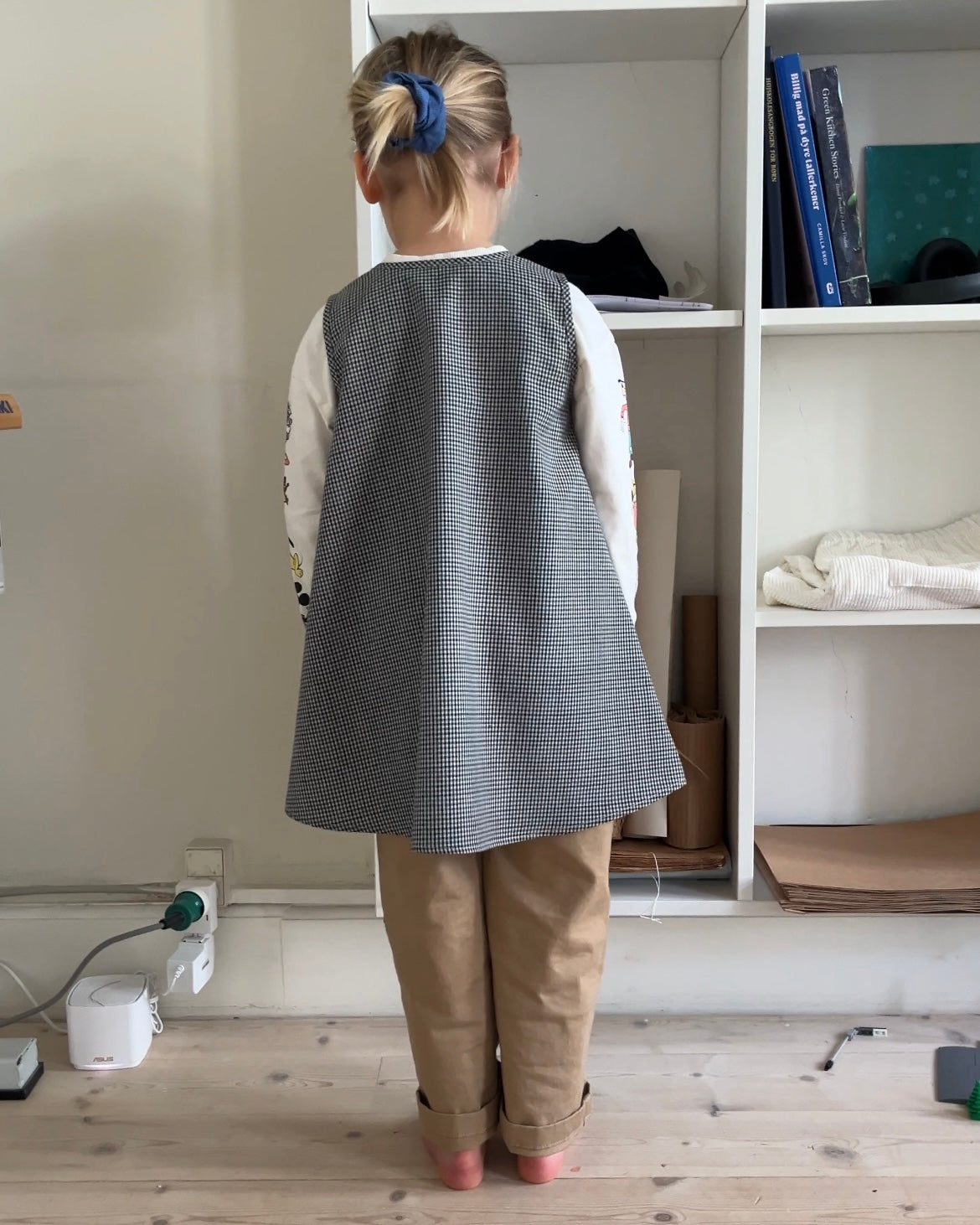 Arc Dress—Wool Blend Check