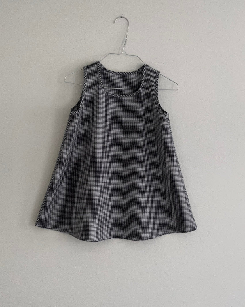Arc Dress—Wool Blend Check