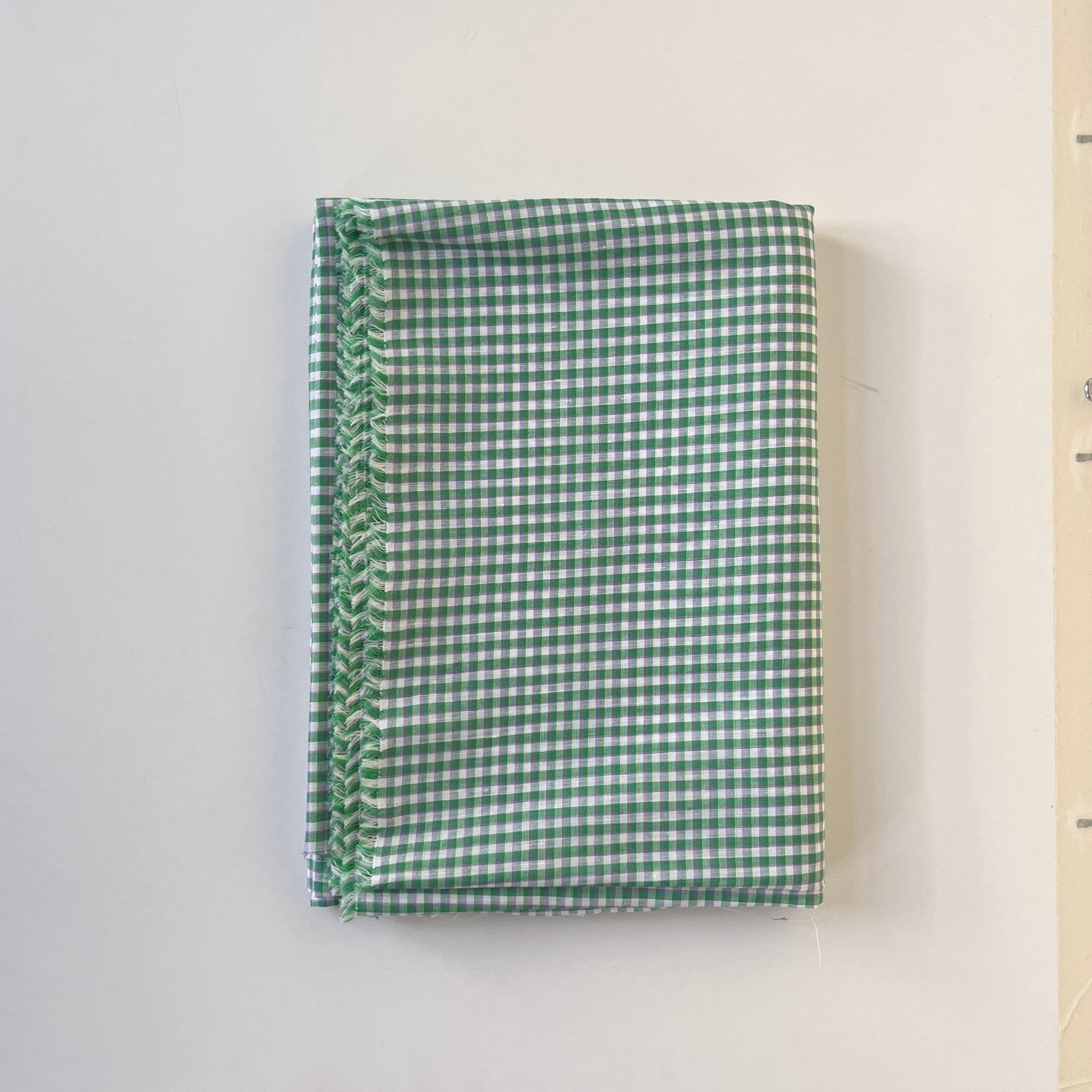 Deadstock Cotton Linen - Bright Green Gingham - Cut 1,90 m.