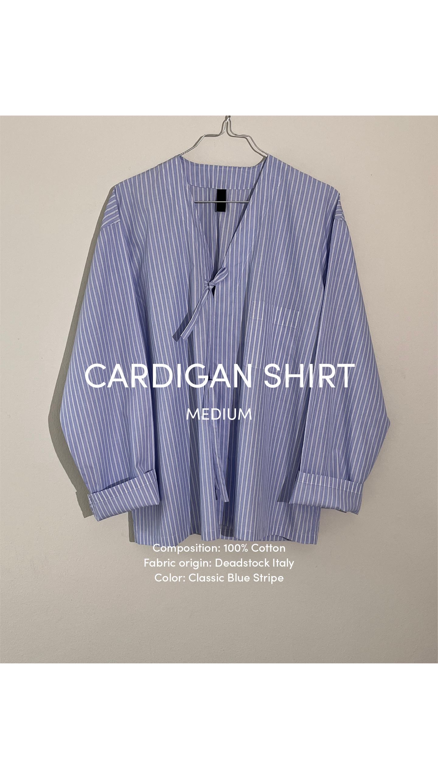 Cardigan Shirt—Classic Blue Stripe